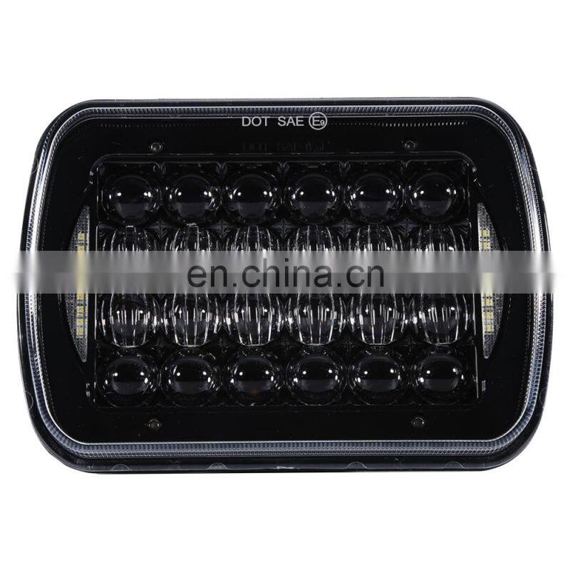 led 5x7 Rectangular LED Headlight with DRL 72W Epistar DRL led light led work light LED6472