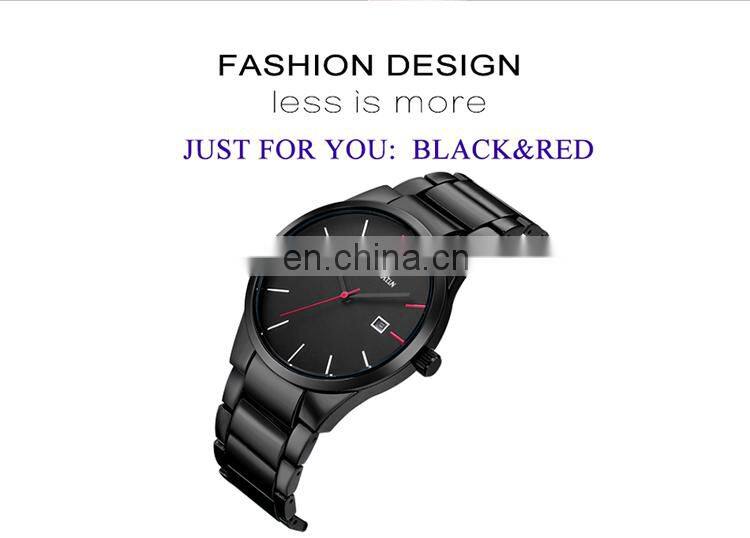 HANNAH MARTIN 17551 High Quality Quartz Watches For Man Fashion Stainless Steel Strap Calendar Business Men Watch