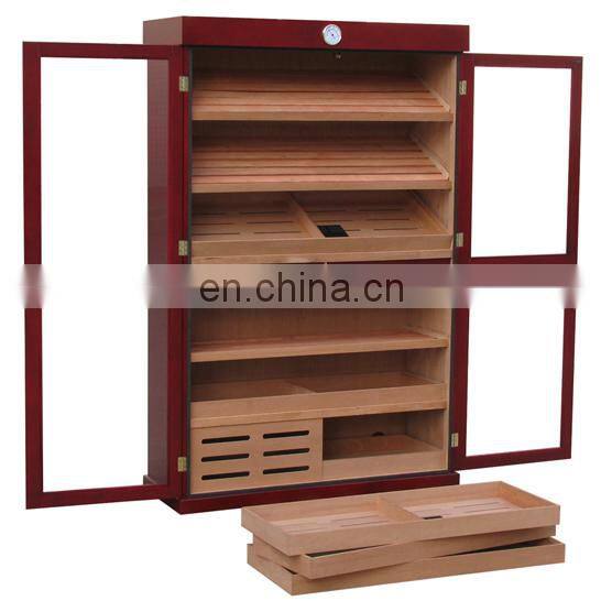 4000-5000ct cigars Custom large Double Door wooden cigar cabinet humidor for cigar display with tray LED