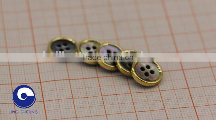 black mother pearl sea shell button with electroplate edges