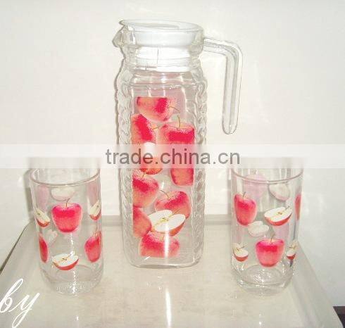 Drinking water glass set 7pcs, 7pcs glass water set,glass 7pcs water set