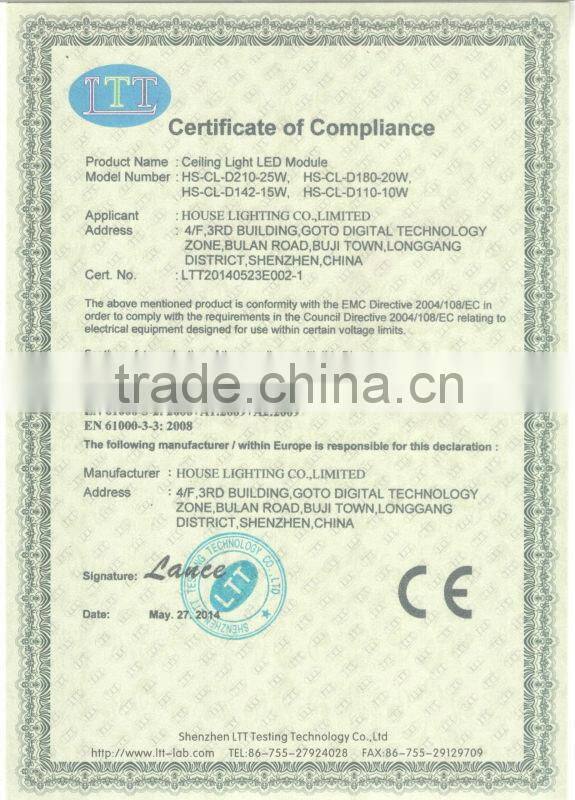 2015 high quality AC230V Epistar 2835 SMD 20W high lumen round aluminium led pcb board module