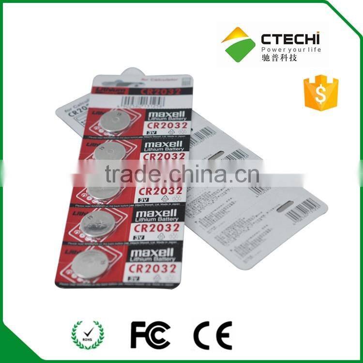 Maxell blister card Maxell CR2032 3V button cell for watch/calculator