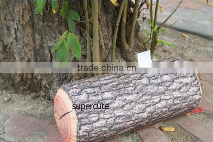 STABILE Soft Green Log Pillow Wood Grain Wood Throw Pillows