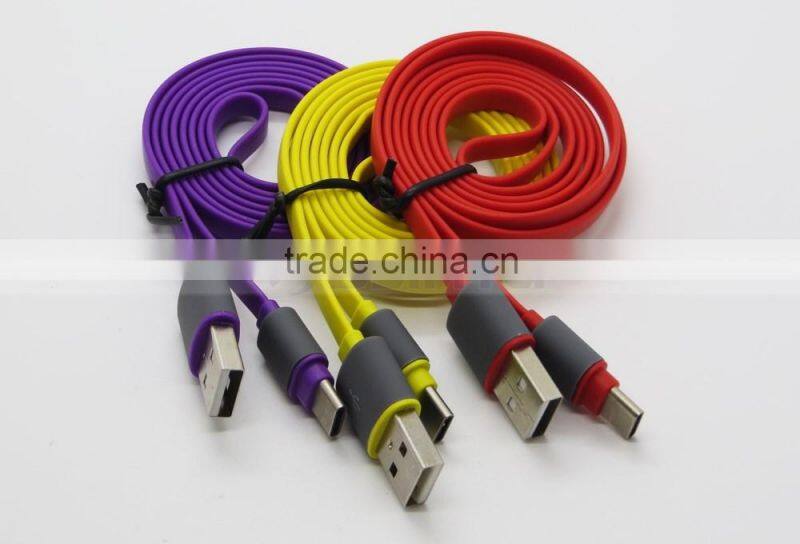 Super Fast USB 3.1 Type C Cord Color Flat Date Charging Cable