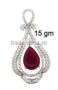 wax setting cz silver jewelry set