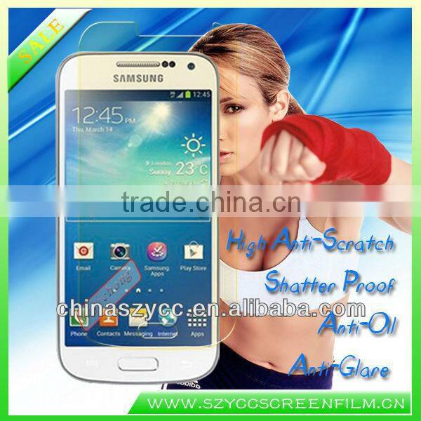 2013 Newest Ultrathinly Organic Explosion-proof Glass Screen Protector For Samsung Galaxy S4 mini(Accept PayPal)