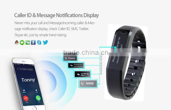 New Vidonn X6 caller ID & SMS skype facebook twitter notifications 15 days standby bluetooth 4.0 anti-lost smart bracelet