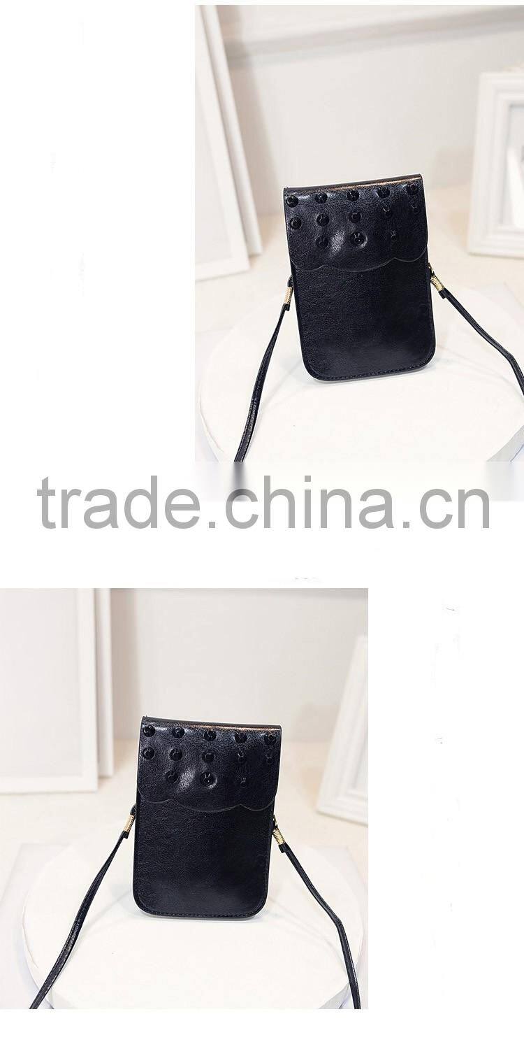 Wholesale lady pu wallet mobile phone bag shoulder bag for cell phone