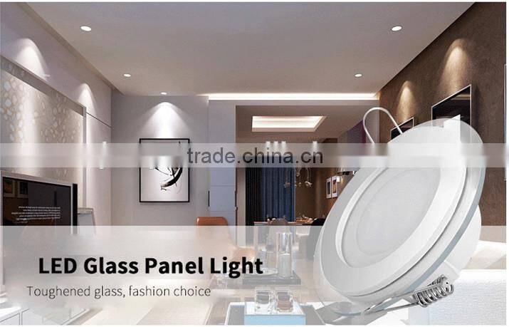 6w 12w 18w 24w ultra thin led glass downlight with glass panel