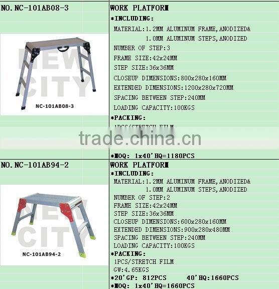 New product Aluminum Work Bench ,Foldable platform,115KGS Foldable platform