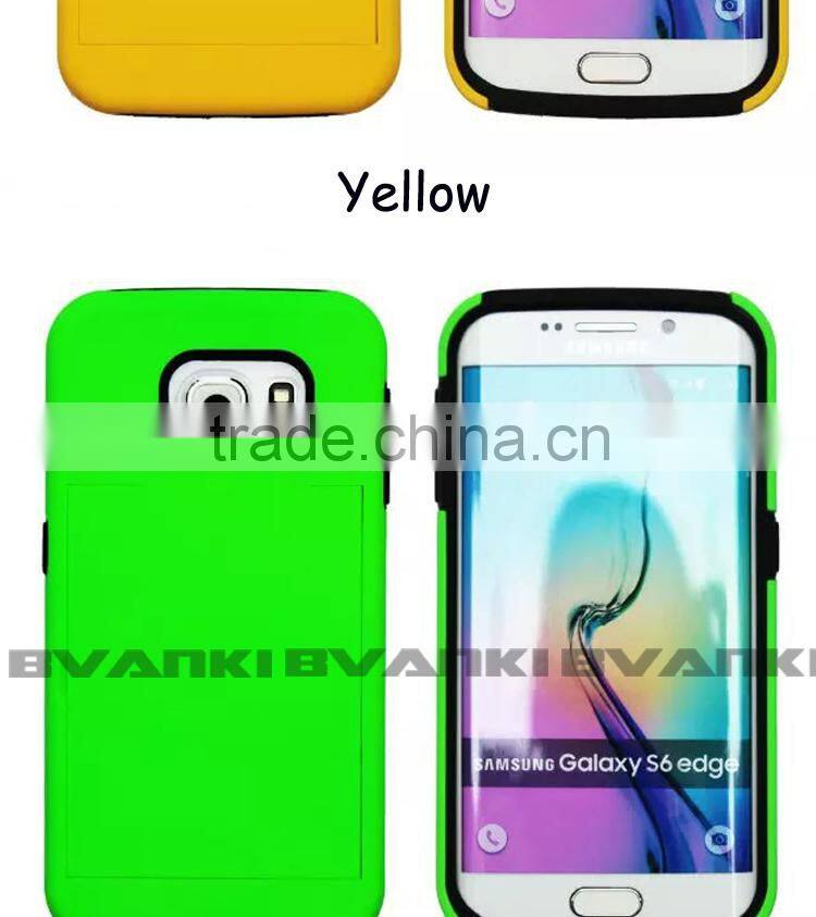 multifunction Card Holder Stand Phone Case for samsung galaxy s6 edge case 2015 High Quality smart flip cover case for Samsung
