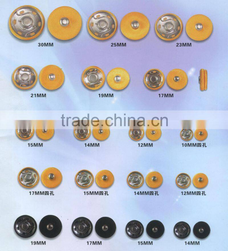wholesale 20mm blue fabric covered metal garment snap button-- F1524
