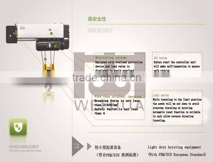 WEIHUA Electric Hoist Crane 5 Ton
