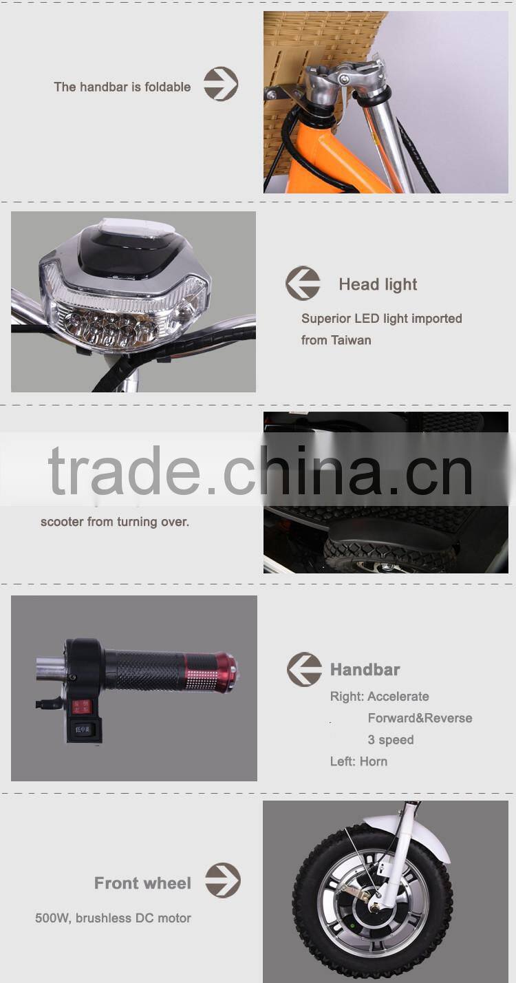 Hot sale 48v 500w 3 wheel electric scooter for adult