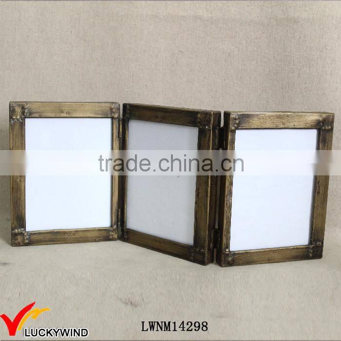 Vintage Industrial Metal Folding Hinged Photo Frame