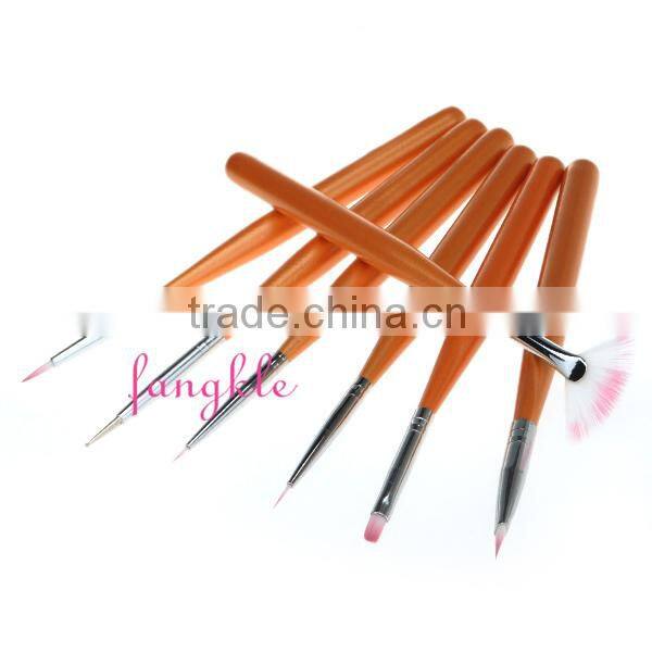 Good quality 7pcs wooden handle nail brush