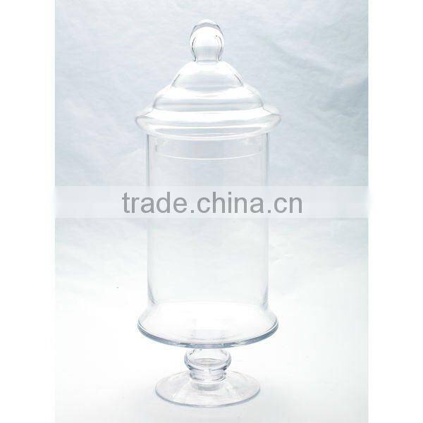 Clear Glass Candy Jar with Lid, Middle Size