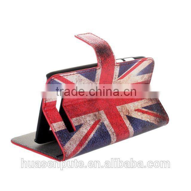 Hot sell !!! Retro UK/US Flag Flip Leather Cover Case for HTC One M7