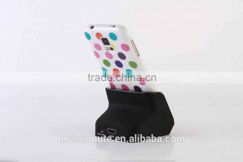 USB + HDMI Desktop Battery Charger Cradle with Dock Mode for Samsung GALAXY S5 I9600