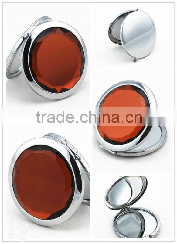 Fahion blue crystal pocket mirror cosmetic mirror compact mirror