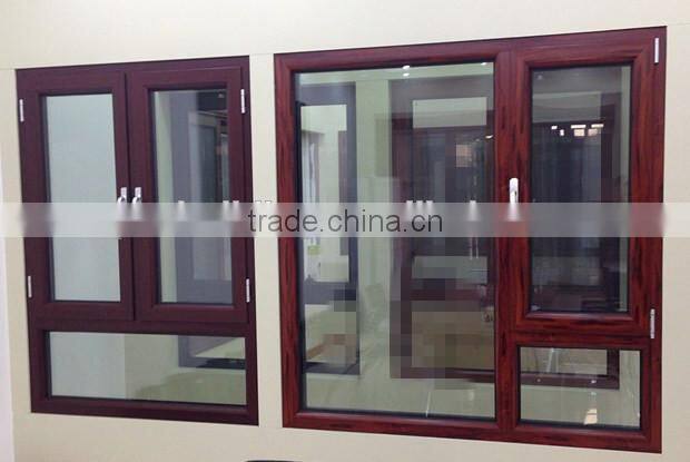 Latest window design for villa & house, glass panel & mosquito net two-in-one