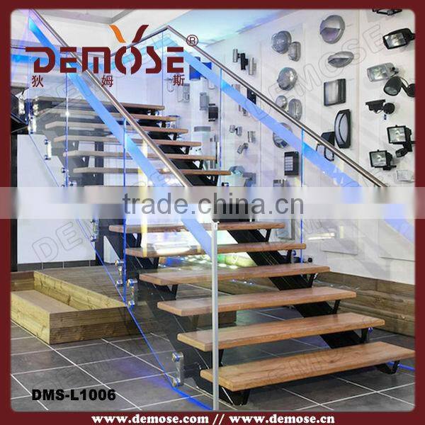 hardwood stair treads/outdoor stair railing with stainless steel