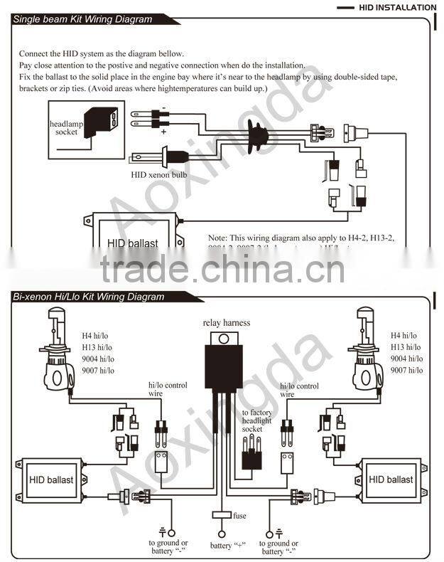 H4 high/low HID bulb AC 35W