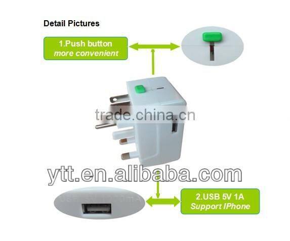 New Arrival Worldwide Travel Plug Adapter With USB Charger