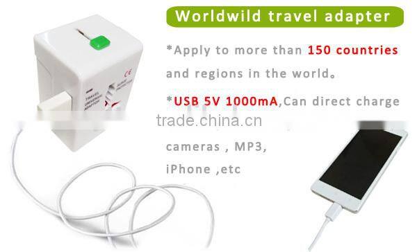 All in one EU USA Australia UK travel plug World Travel USB Power Adapter
