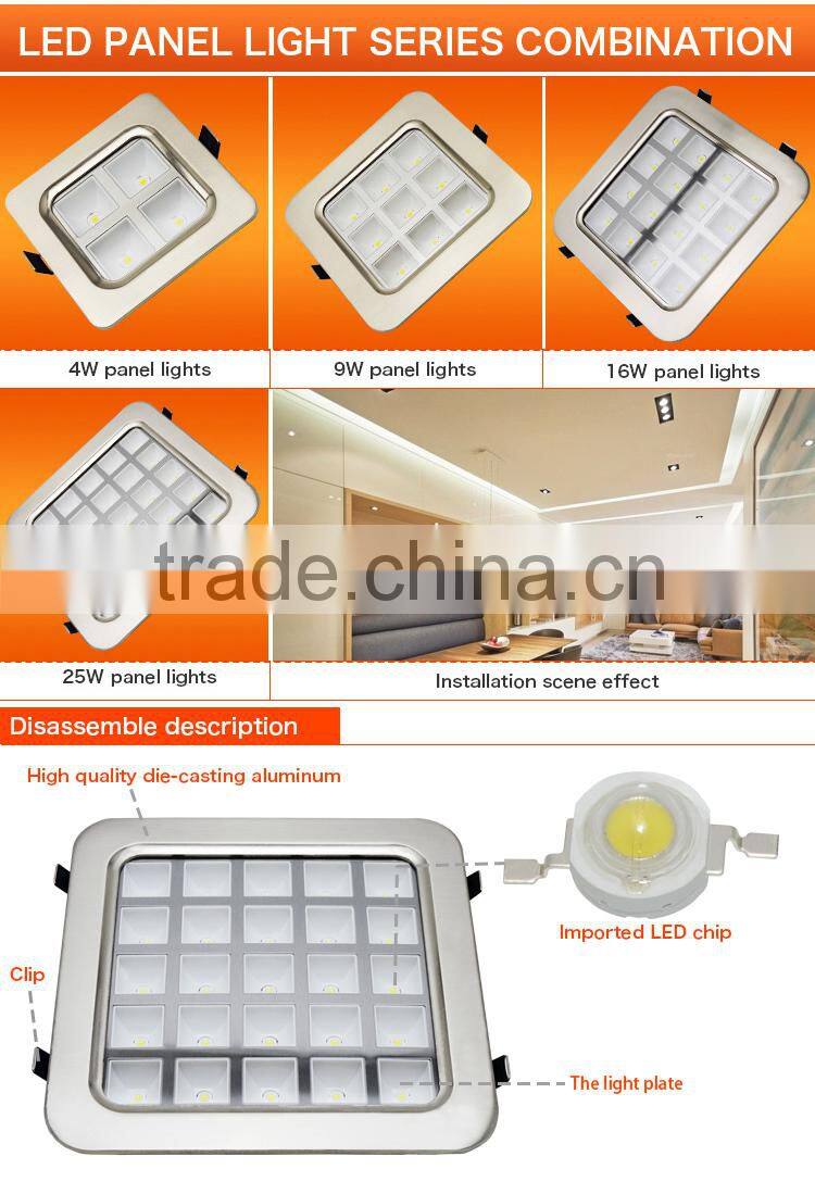 SN recessed 2x2 , 3x3 , 4x4 , 5x5 watt led grille panel light
