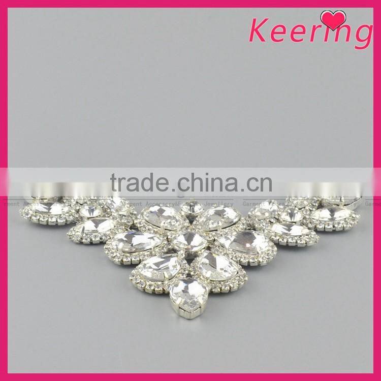 wholesale new glass embellishment with silver chain on back WRE-254