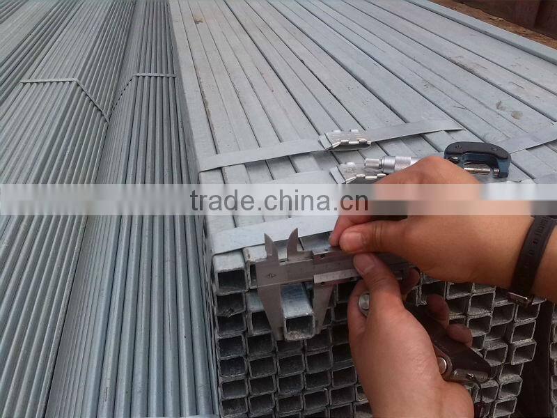 Galvanized square steel pipes