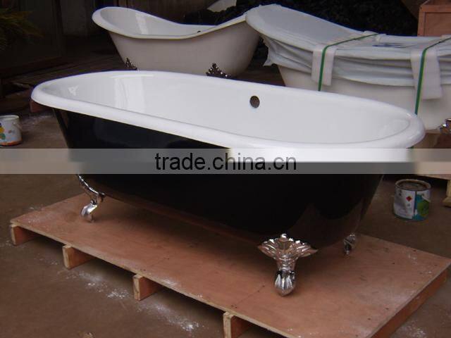 enameled cast iron free standing bathroom soaking bath