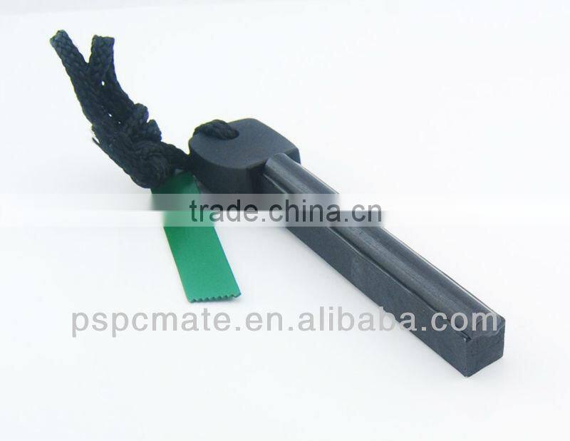 Black Flint Fire Starter with Rope for Outdoor Survival