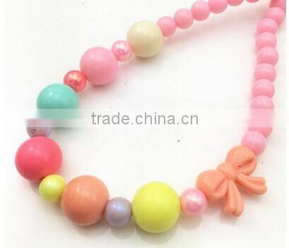>>Best selling pretty kids bead bubble Necklace/