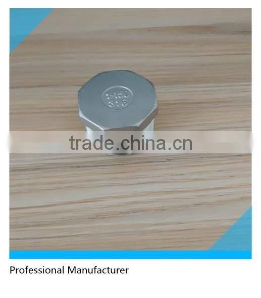 SS Screwed Plug Fitting 1" Hex Solid Plug BSPT Male Taper Thread