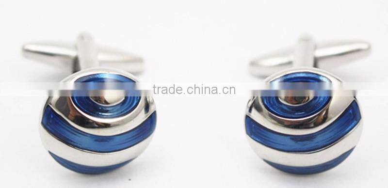 New Design Blue Silver Copper Cufflinks Custom