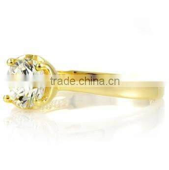 JINSE 1 CT CZ Engagement Ring - Heart Setting Gold