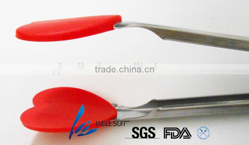 Fancy nylon uses of food tong in heart shape