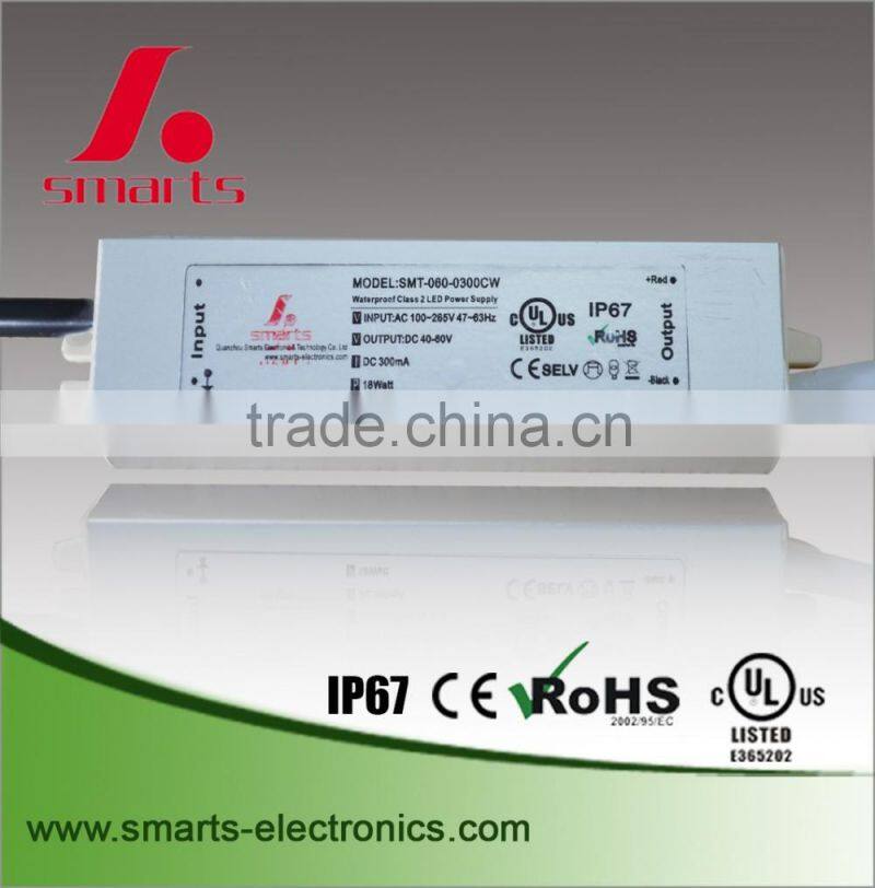 300ma 21w waterproof led driver power supply
