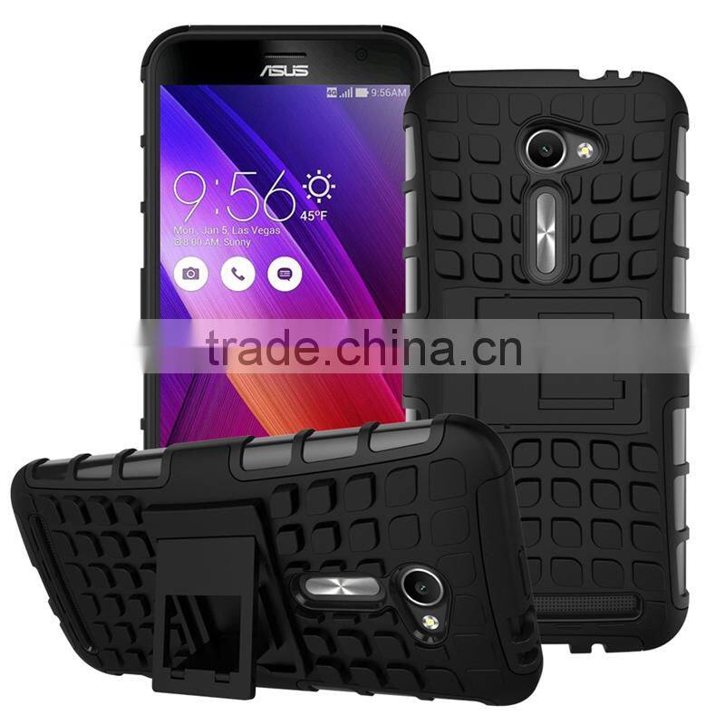 Dual layer armour TPU Gel case for ASUS Zenfone 2 with kickstand