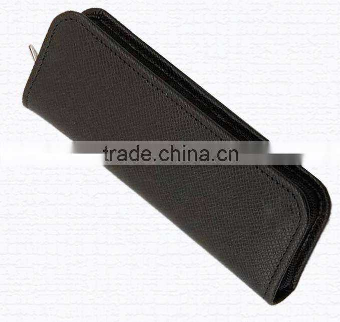 Wholesale travel single custom display leather case for pens,pu pen bag