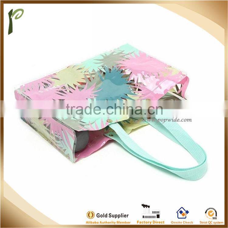 Popwide newest 2014 Beauty Flower Color PVC Shopping Bag