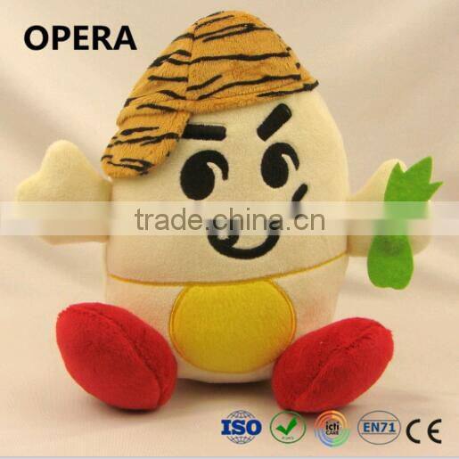 novely yellow egg shape soft plush toy to kids