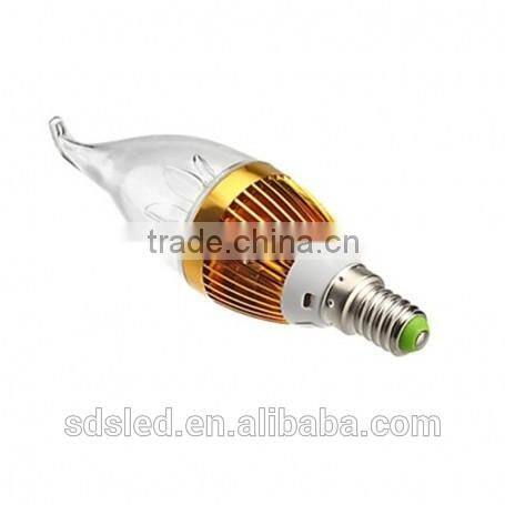 LED Candle bulb 3W E14 LED Candle Bulb Light Golde high power LED light bulb Warm White