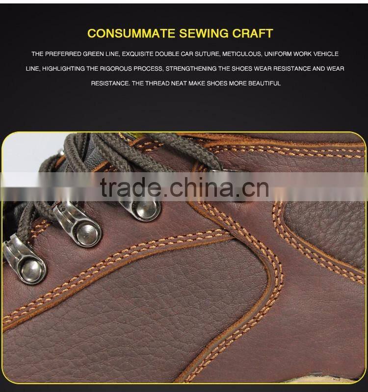 Top brand high quality full grand leather rubber sole safety boot