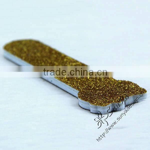 Mini nail files with shimmering powder