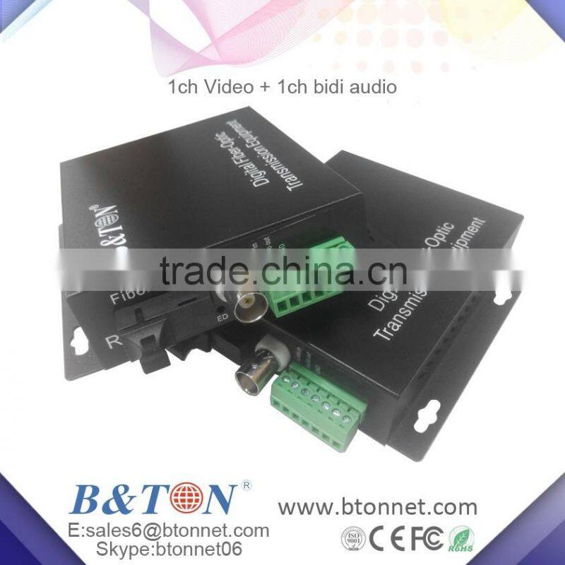 1ch video 1 bidi audio fiber converters