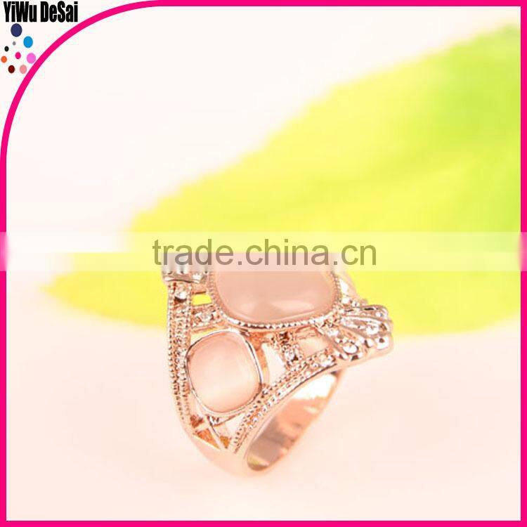 Jewelry ring Alloy Crystal white opal ring